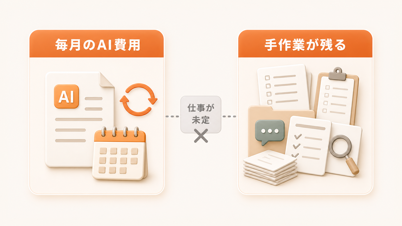 毎月のAI費用は続き手作業が残る状態
